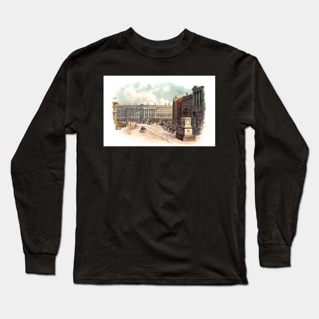 College Green Dublin circa 1890's Long Sleeve T-Shirt by artfromthepast